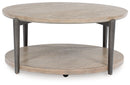 Dyonton - Round Cocktail Table - Light Grayish Brown