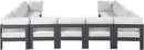 Nizuc - Outdoor Patio 11 Piece Modular Sectional With Gray Frame