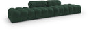 Ames - 4 Piece Boucle Upholstered Modular Sofa With 2 Backless Seats