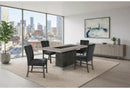 D8030 - 7 Piece Dining Room Set (Dining Table With 2 Storage Drawers And 1 Storage Door And 6 Dining Chairs) - Black / Brown