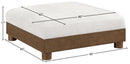 Turin - Chenille Fabric Upholstered Modular Ottoman - Walnut Base