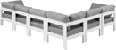 Nizuc - Outdoor Patio 6 Piece Modular Sectional With White Frame