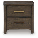 Radkin - Two Drawer Night Stand - Burnished Brown