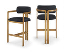 Aurum - Vegan Leather Upholstered Counter Stool With Brushed Brass Base