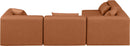 Cube - 4 Piece Modular Corner Sectional - Cognac