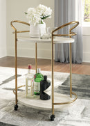 Tarica - Bar Cart - Cream / Gold Finish