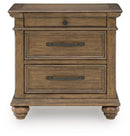 Karallin - Three Drawer Night Stand - Medium Brown
