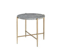 Tainte - End Table - Faux Marble Top & Champagne