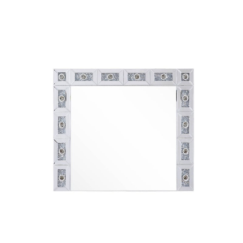 Noralie - 28" X 32" Accent Mirror - Mirrored & Faux Diamonds