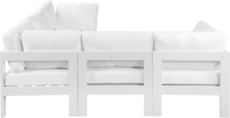 Nizuc - Outdoor Patio 5 Piece Modular Sectional With White Frame