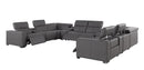 1208 - 12 Piece U Shaped Leather Sectional With 4 Power Recliners & Power Headrest