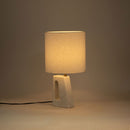 Vellum - Genuine Marble Base And Linen Textured Fabric Shade Table Lamp