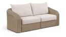 Seacrest - Olefin Water Resistant Fabric And Wicker 2 Piece Outdoor Patio Modular Loveseat