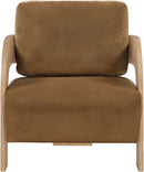 Cedra - Velvet Performance Fabric Upholstered Accent Chair - Natural Frame
