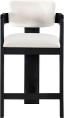 Sacha - Velvet Stool With Black Base