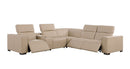 1208 - 6-Piece L-Shaped Leather Reclining Sectional With 3 Power Recliners