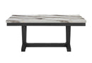 D1319 - 7 Piece Dining Room Set (Dining Table And 6 Dining Chair) - Black / Light Gray