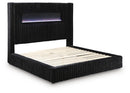 Tayleena - Upholstered Bed With Fireplace And Wireless Audio