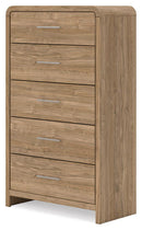 Gramburg - Five Drawer Chest - Warm Natural Brown