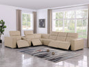 1208 - 7 Piece L-Shaped Leather Reclining Sectional With 4 Power Recliners