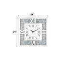 Noralie - 24" Wall Clock - Mirrored & Faux Diamonds