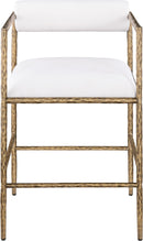 Axis - Linen Textured Cream Fabric Upholstered Counter Stool (Set of 2)