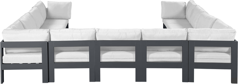 Nizuc - Outdoor Patio 11 Piece Modular Sectional With Gray Frame