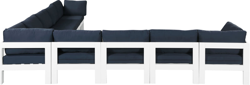 Nizuc - Outdoor Patio 9 Piece Modular Sectional With White Frame