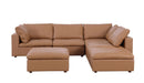 1100 - 6-Piece Right Arm Facing 3-Seat Sectional (Top-Grain Italian Leather)