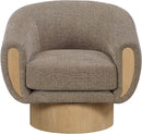 Avella - Interwoven Fabric Swivel Accent Chair - Light Brown Base
