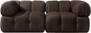 Orin - Velvet Performance Fabric Upholstered 2 Piece Modular Sofa (2 Corner Chairs)
