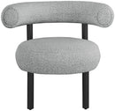 Bordeaux - Boucle Fabric Accent Chair With Black Legs
