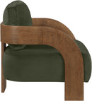 Cedra - Velvet Performance Fabric Upholstered Accent Chair - Brown Frame