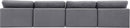 Comfy - Velvet Modular Armless Sofa 4 Seats