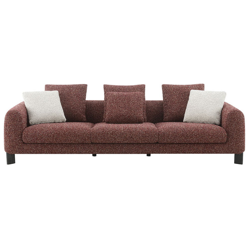 Mardi - Sofa With 6 Pillows - Maroon Tweed