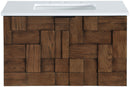 Leonardo - Engineered Stone And Solid Wood 24" Wall Mounted Bathroom Vanity
