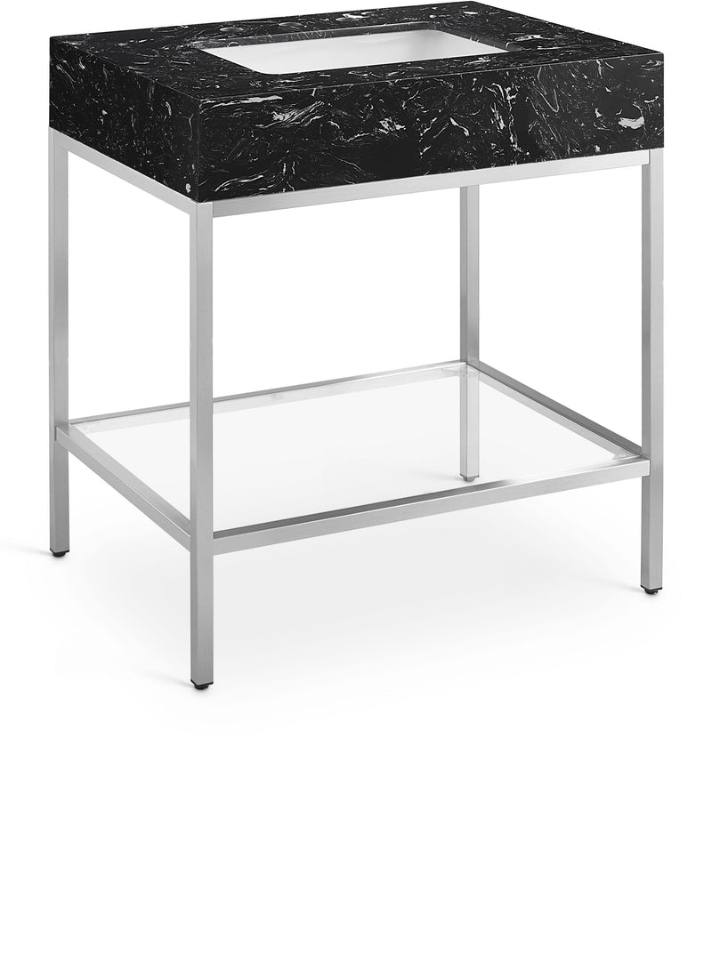 Marmo - Engineered Marble Bathroom Vanity With Chrome Base