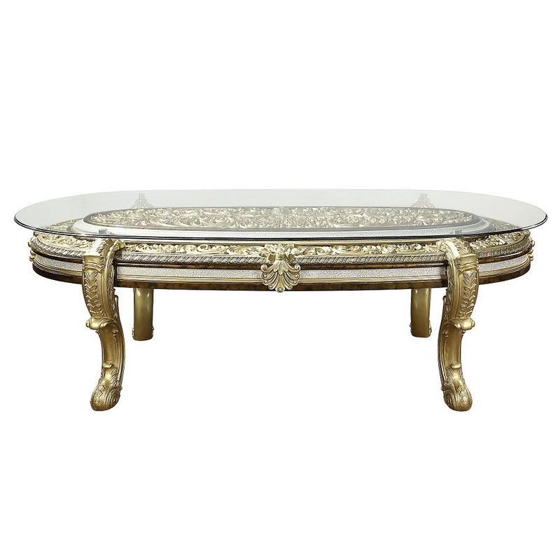 Desiderius - Dining Table - Antique Gold & Hand-Painted Brown