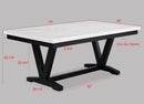 Tanner - Dining Table, Faux Carrara Marble - White / Black