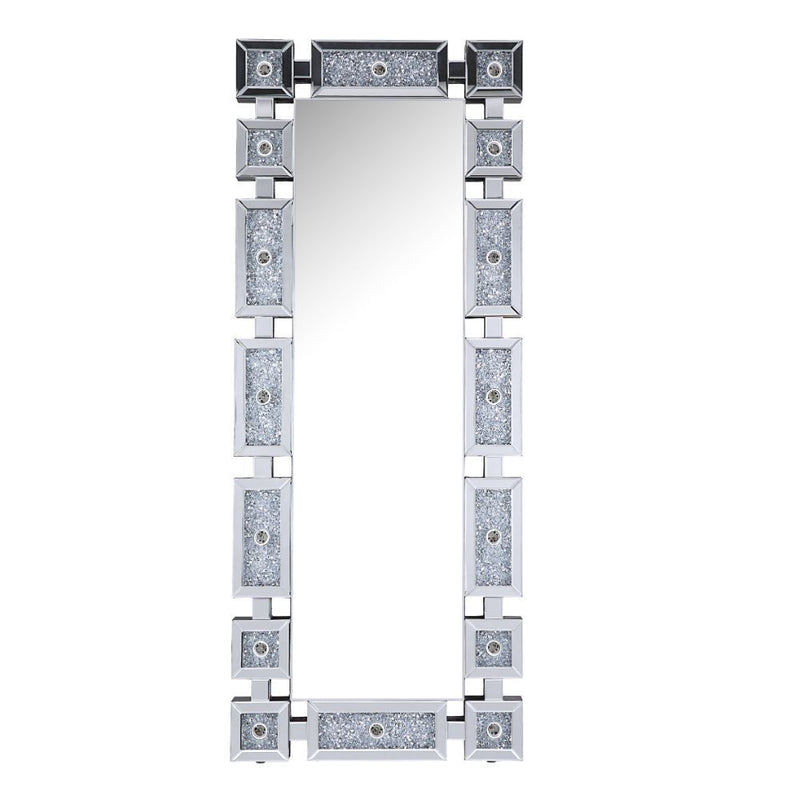 Noralie - Floor Mirror With Faux Diamonds - Mirrored