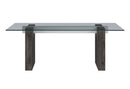 D4238 - 9 Piece Dining Room Set (Dining Table And 8 Dining Chairs) - Clear / Dark Brown / Light Gray