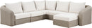 Seacrest - Olefin Water Resistant Fabric And Wicker 6 Piece Outdoor Patio Modular Sectional