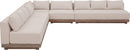 Solace - Olefin Fabric 5 Piece Outdoor Patio Modular Sectional