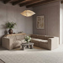 Rummi - Symmetrical Velvet Performance Fabric Upholstered 5 Piece Modular Sectional