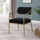 Bastille - Upholstered Dining Arm Chair (Set of 2) - Brass Frame
