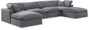 Comfy - 6 Piece Velvet Modular Double Chaise Sectional