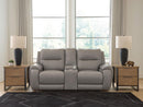 Real Moments - Power Reclining Loveseat With Audio Seating - Ash