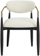 Riccio - Fabric Dining Arm Chair (Set of 2) - Black And Gold Frame