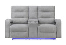 U6611 - 15 Power Reclining Sofa / Power Console Reclining Loveseat - Dark Gray