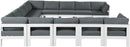 Nizuc - Outdoor Patio 13 Piece Modular Sectional With White Frame